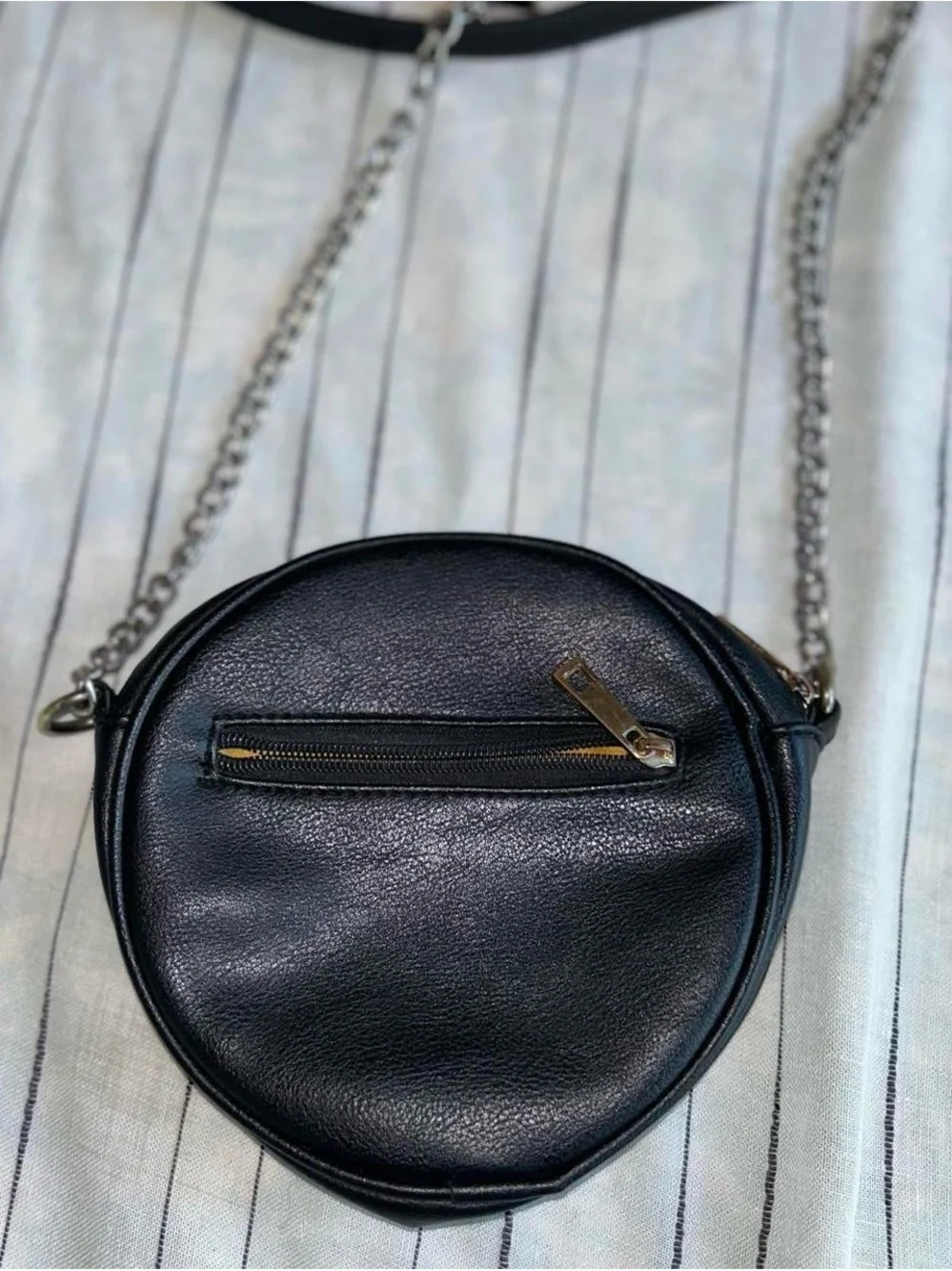 Olivia Miller Yellow Heart-Eyes Emoji Round Crossbody Bag with Black Trim